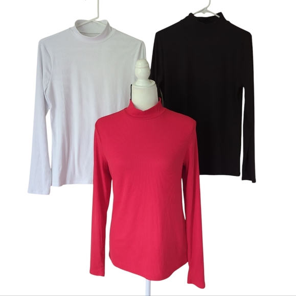(3) Nobo No Boundaries Ribbed Mock Neck Long Sleeve Top Junior XL (15-17) - Picture 1 of 10
